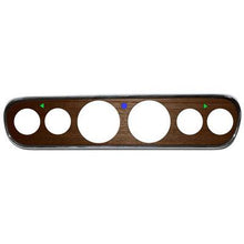 1964-66 Mustang; 6-Hole Instrument Gauge Bezel; For Performance Gauges; Walnut Finish