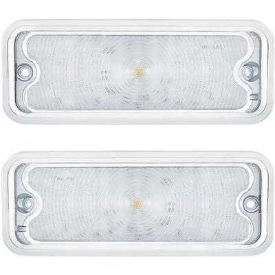 1973-80 Chevrolet, GMC C/K Pickup, Blazer, Jimmy, Suburban; LED Park Lamp Lenses; Amber LEDs and Clear Lens With Stainle