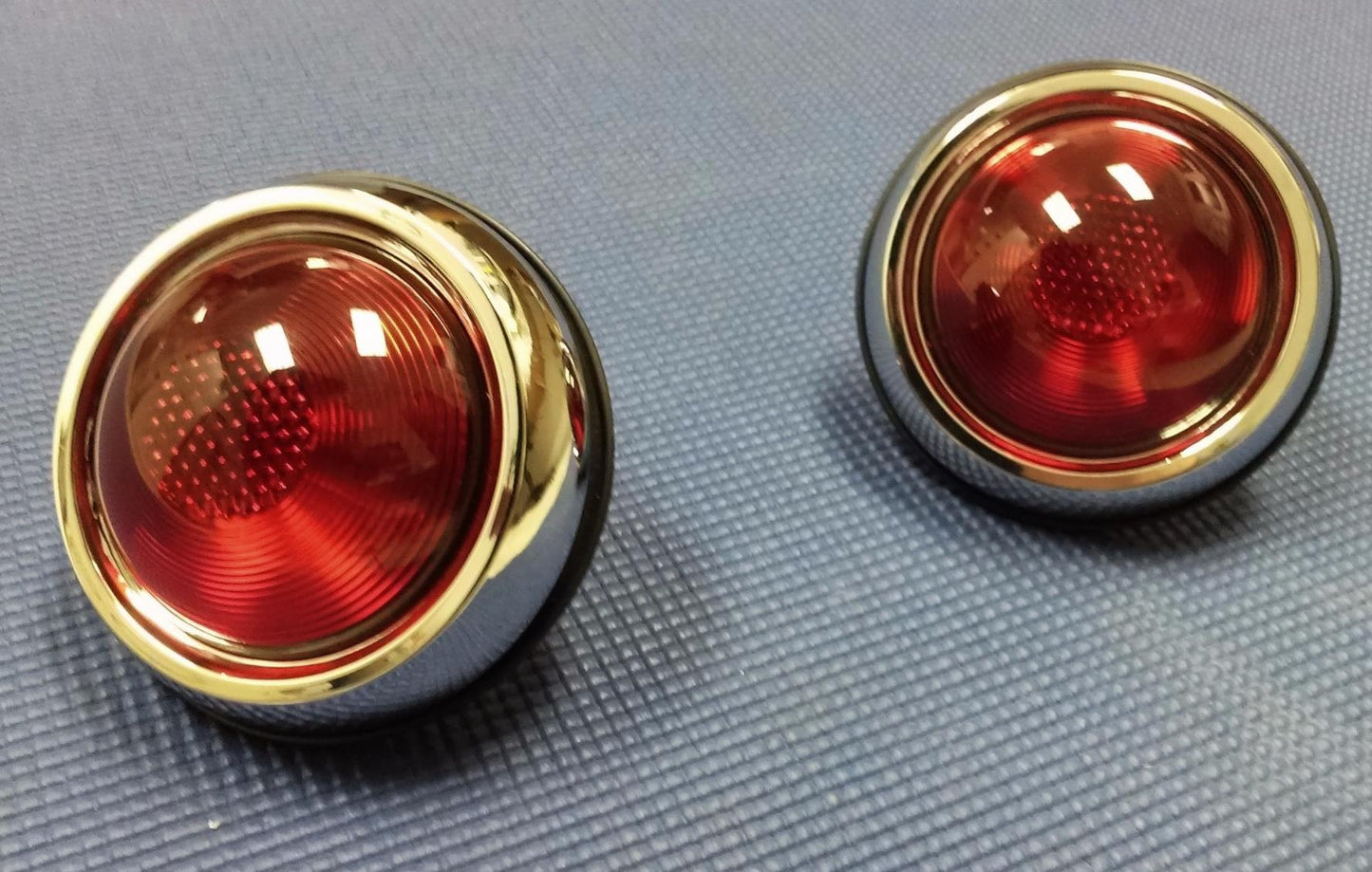HOT ROD VINTAGE RAT ROD CUSTOM PONTIAC REAR TAIL CHROME LIGHT SET W/ GLASS LENS