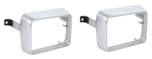 1975-78 Ford Mustang II; Park Lamp Bezel Set; Die-Cast Chrome; LH and RH