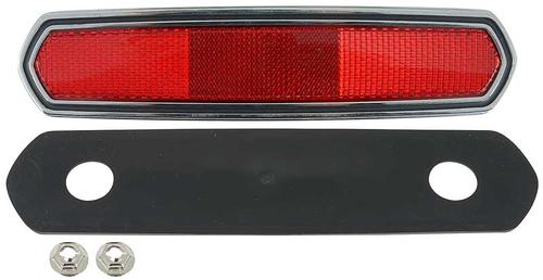 1968 Mustang; Quarter Panel Reflector Assembly; w/o Markings; with Chrome Bezel