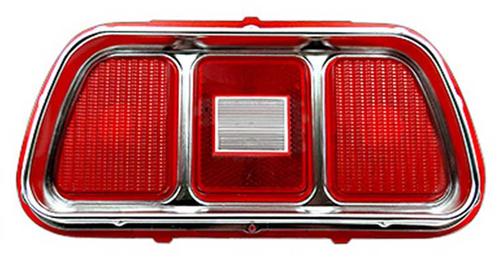 1971-73 Ford Mustang; Tail Lamp Lens; With Molding; OE Style