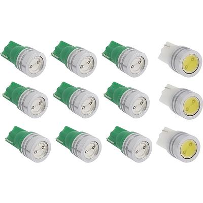 1969-73 Mustang; Instrument Gauge Cluster LED Bulb Set; For Models Without Factory Tach; 12-Piece Set; Green Illuminatio