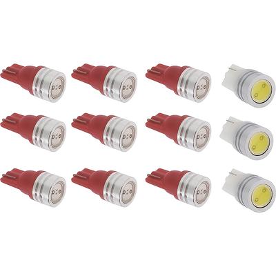 1969-73 Mustang; Instrument Gauge Cluster LED Bulb Set; For Models Without Factory Tach; 12-Piece Set; Red Illumination