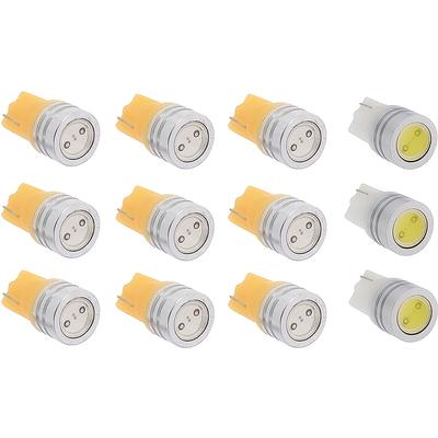 1969-73 Mustang; Instrument Gauge Cluster LED Bulb Set; For Models Without Factory Tach; 12-Piece Set; Amber Illuminatio