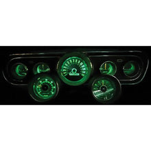 1965-66 Ford Mustang; Instrument Gauge Cluster; w/Rally Pac Tach & Clock; LED Bulb Kit; Green