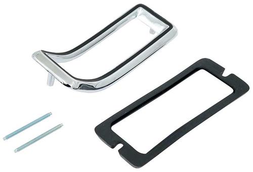 1968 Mustang; Tail Lamp Bezel; with Gasket & Hardware; Die-Cast Chrome; Each