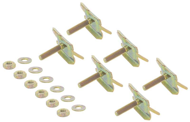 13931C - 1962-67 Chevy II, Nova; Upper Trunk Cove Molding Clip Set; Clips, Nuts, Washers