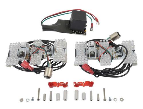1964-66 Ford Mustang; Euro-Style Dual Color LED Tail Light Kit; With Lenses
