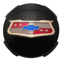 Trim Parts 1954 & 1957-58 Chevrolet Full Size Car Black Wheel Spinner Emblem, Each - (1405B)