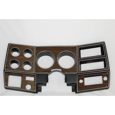 1978-80 Chevrolet C10, K10, Blazer, GMC C15, K15, Jimmy, Suburban; Dash Gauge Bezel; with AC; Woodgrain with Silver Trim