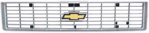 152658 - 1973-74 Chevy Pickup, Blazer, Suburban; Grill Assembly; w/Foil Bow Tie Emblem; Argent Silver