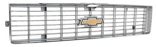152659 - 1973-74 Chevy Pickup, Blazer, Suburban; Grill Asembly; w/Bow Tie Emblem; Argent w/Chrome Accents