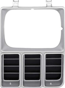 1981-82 Chevrolet; Pickup; Blazer; Suburban; Headlamp Bezel; Single Headlamp; Argent Silver & Black; LH, Driver Side