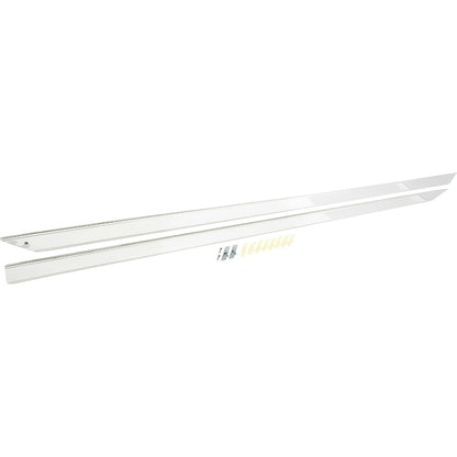 152991 - 1959-60 Chevrolet Impala; Rocker Panel Moldings; Stainless Steel; Pair; With Replacement Style Clips