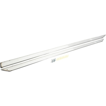 152991 - 1959-60 Chevrolet Impala; Rocker Panel Moldings; Stainless Steel; Pair; With Replacement Style Clips