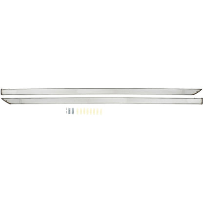 152991 - 1959-60 Chevrolet Impala; Rocker Panel Moldings; Stainless Steel; Pair; With Replacement Style Clips