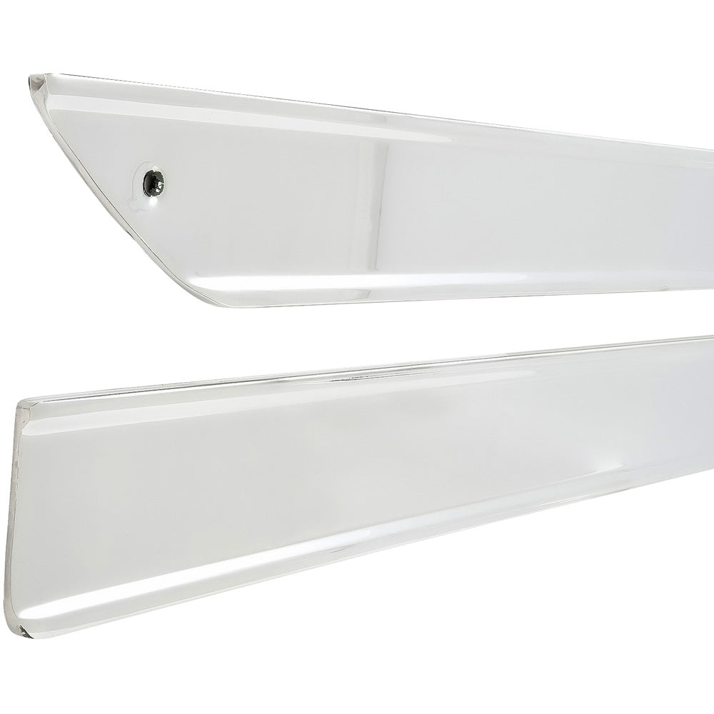 152991 - 1959-60 Chevrolet Impala; Rocker Panel Moldings; Stainless Steel; Pair; With Replacement Style Clips