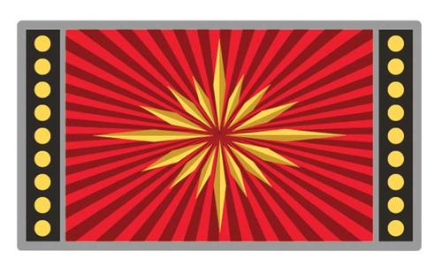 1965-66 Impala, Nova; Seat Belt Emblem; Starburst; Deluxe Interior; Embossed; Gold/Red; Pair