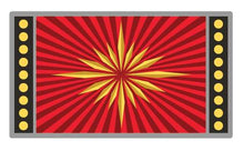1965-66 Impala, Nova; Seat Belt Emblem; Starburst; Deluxe Interior; Embossed; Gold/Red; Pair