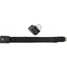 1968-72 Front Bucket Seat Belt Assembly; RH; Standard; Silver Starburst Blue Button; Black Belt