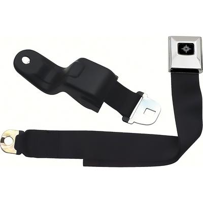 1968-69 Camaro/Firebird; Front Seat Belt; Deluxe Interior; Silver Starburst Button; Black Belt