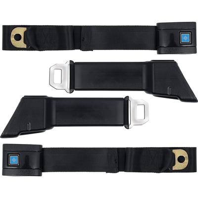 1967-72 Chevrolet, GMC Pickup, SUV, Suburban; Retractable Front Seat Belt Set; LH and RH Lap Belts; Black