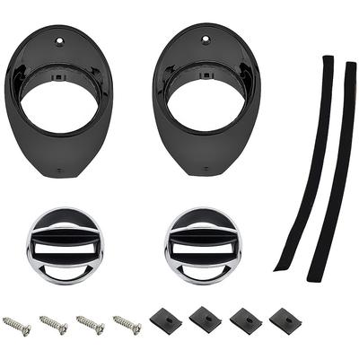 1966-67 Chevrolet Chevelle, Malibu, El Camino; Air Vent Ball and Bezel Set; Black Bezels
