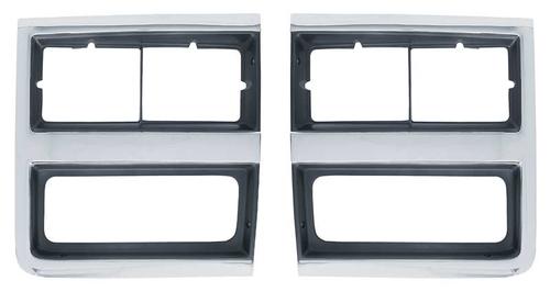 1989-91 Chevy Pickup, Blazer, Suburban; Headlight Bezel Set; RH & LH; Pair; OER Premier