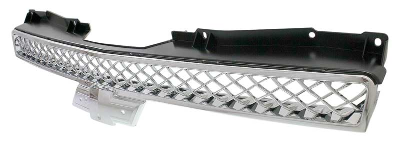 15944321 - 2007-14 Avalanche, Suburban, Tahoe; Upper Front Grill; Chrome Trim; Chrome Mesh Insert; Matte Black Details