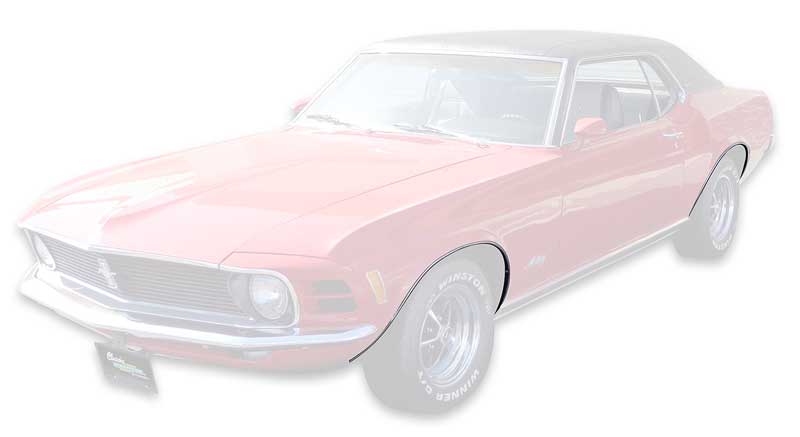 16038F - 1970 Mustang; Front Wheel Opening Molding; Drivers Side