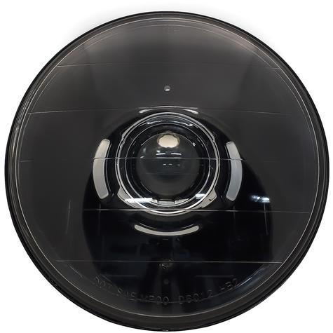 Dapper Lighting; 7-Inch V2 Projector Headlight; High/Low; Halogen; Black Housing; Black Shroud; Clear Glass Lens; Outer 