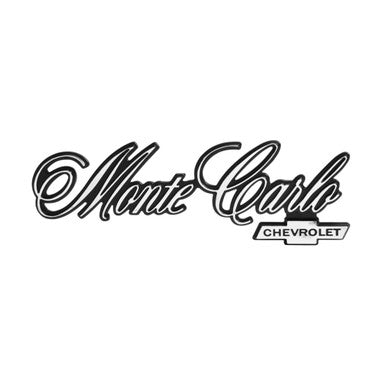 Trim Parts 1976-77 Chevrolet Monte Carlo Rear "Monte Carlo" Panel Emblem W/Tape, Each - (1675)
