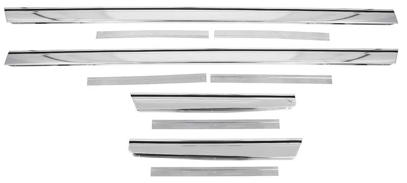 16997 - 1965 Chevrolet Impala; Rocker Panel Molding Set; w/ Hardware; 4 Piece Set