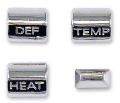 1967 Mustang; Heater Control Knob Set; Without AC; 4 Pieces