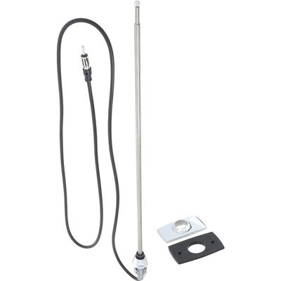 1965-79 Ford Car & Truck; Radio Antenna Mast; Rectangular Base; with Round Telescoping Mast; Various Models