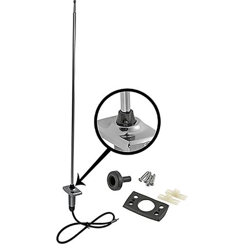 1969-70 Mustang; Telescoping Radio Antenna; Round Mast; Tear Drop Collar; Rectangular Base