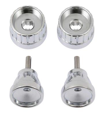 1964-66 Mustang; Radio Knobs & Dials; Chrome; 4 Piece Set
