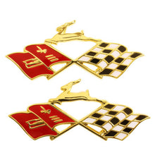 Trim Parts 1959 Chevrolet Impala Rear Quarter Panel Gold X-Flag Emblem W/Fasteners, Pair - (2045)