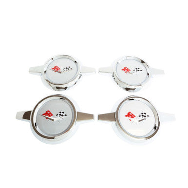 Trim Parts 1959-60 Chevrolet Car & El Camino Silver Spinner Assembly, Set - (2052)