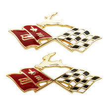 Trim Parts 1960 Chevrolet Impala Rear Quarter Panel Gold "X-Flag" Emblems W/Fasteners, Pair - (2089)
