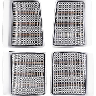1994-00 Chevrolet, GMC Pickup, Suburban, Jimmy; Front Marker Lamp Set; Upper & Lower; Clear Lens; Amber LED