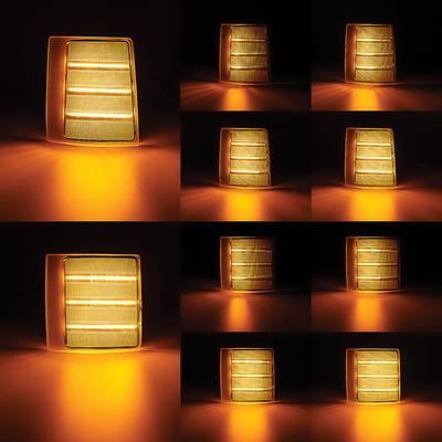 1994-00 Chevrolet, GMC Pickup, Suburban, Jimmy; Front Marker Lamp Set; Upper & Lower; Clear Lens; Amber LED