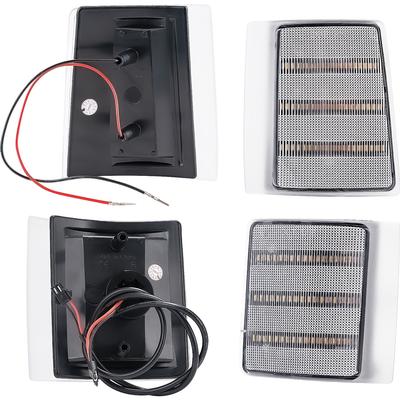 1994-00 Chevrolet, GMC Pickup, Suburban, Jimmy; Front Marker Lamp Set; Upper & Lower; Clear Lens; Amber LED