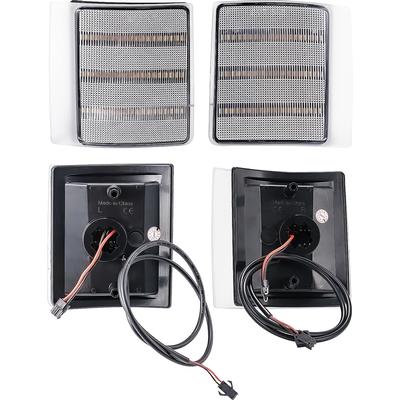 1994-00 Chevrolet, GMC Pickup, Suburban, Jimmy; Front Marker Lamp Set; Upper & Lower; Clear Lens; Amber LED