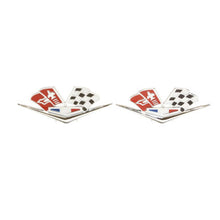 Trim Parts 1962-63 Chevrolet Full Size 327/409 X-Flag Front Fender Emblem W/Fasteners, Pair - (2160)