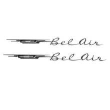 Trim Parts 1962 Chevrolet Bel Air Rear Quarter Panel "Bel Air" Emblem W/Fasteners, Pair - (2176)