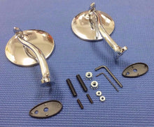 STREET ROD RAT ROD VINTAGE SWAN NECK OUTER MIRROR SET CHROMED STAINLESS STEEL