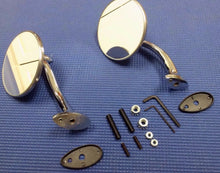 STREET ROD RAT ROD VINTAGE SWAN NECK OUTER MIRROR SET CHROMED STAINLESS STEEL