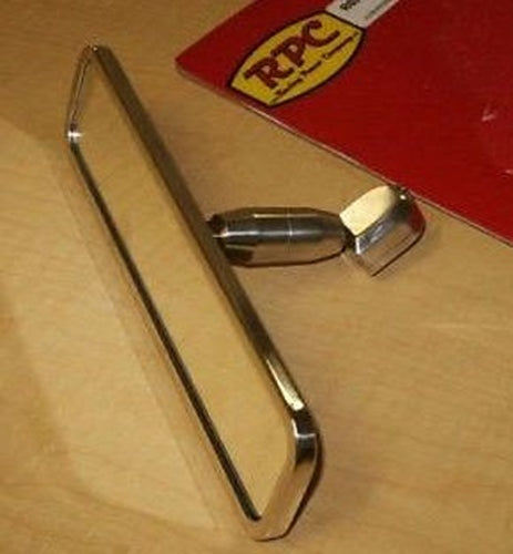 70-81 CHEVROLET REAR VIEW MIRROR BALL-MILLED POLISHED ALUMINUM TOP QUALITY PART